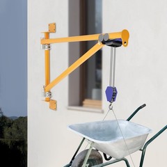 Wall Mount Jib Crane Bracket, 200kg Capacity Swing Arm Hoist, Orange Alloy Steel