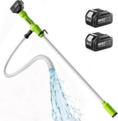 Taskstar Cordless Stick Transfer Pump for Water/Diesel,720GPH Fast Drain 2×4.0AH