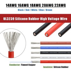 UL3239 Silicone Rubber High Voltage Wire 6KV 14-22AWG Electronic Cable High Temp