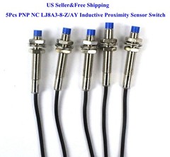 5Pcs PNP NC LJ8A3-2-Z/AY Inductive Proximity Sensor Switch DC6V-36V US