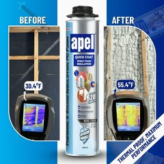 apel Spray Foam Insulation Kit (18 x 32.80 oz./360 Bd ft) Heat and Acoustic Insu