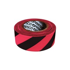 Presco Stripe Roll Flagging Tape: 1-3/16 in. x 50 yds. (Neon Pink/Black Stripe)