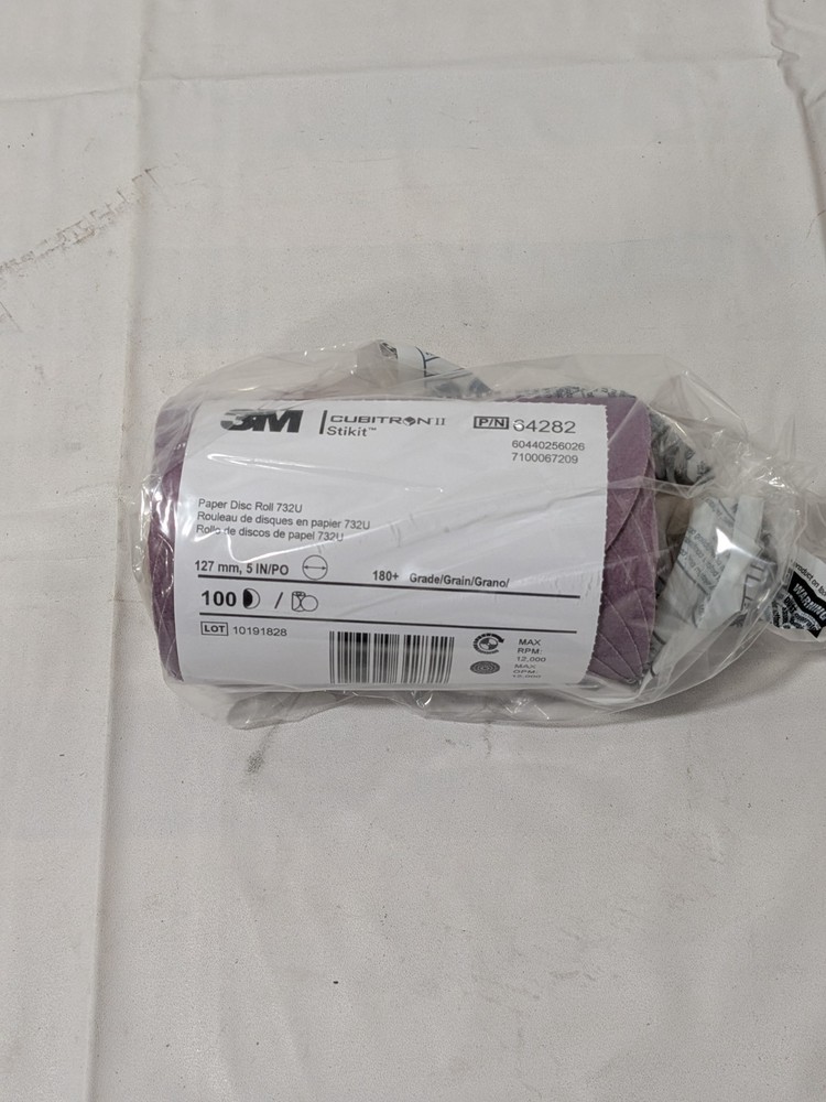 3M 5″ Dia PSA Disc Roll: 180 Grit, Premium Ceramic Alumina 7100067209