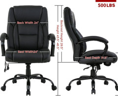 500lb big and tall leather heavy duty wide ergonomic executive High back chair
