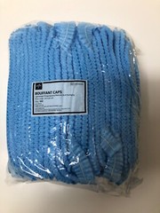 100 Count – Medline 24″ Blue Bouffant Cap Non Woven Disposable Hairnet Large