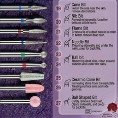 30Pcs Nail Drill Bits Set: 3/32 2.38125 millimeters,