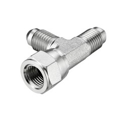 5 Pack JIC 37° Flare Union Tee Hydraulic Fittings:1/4″ JIC Female x Male x Male
