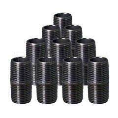 1-3.5in. Black Steel Nipple Pipe,Threaded Pre Cut Pipe Connectors 1/2”D(Set 10)