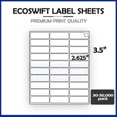 30-300,000 1 x 2 5/8 EcoSwift Laser Address Shipping Adhesive Label 30 per sheet