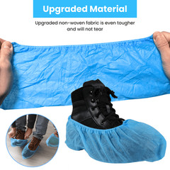 100 Pack Disposable Non‑Woven Shoe Covers Waterproof Booties for Floor Protectio