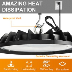 8 Pack 200W UFO Led High Bay Light Shop Industrial Commercial Factory Warehouse