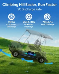 DCHOUSE 48V 100Ah Lithium Golf Cart Battery + 48V 18A Charger Trolling Motor RV