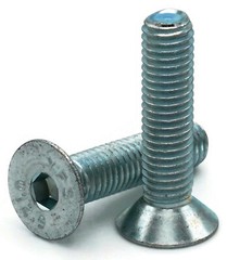 M12-1.75 Flat Head Socket Cap Screws Allen Bolt Class 12.9 Zinc ISO 4762/DIN 912