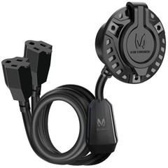 15Amp AC Port Plug, 125V RV Shore Power Inlet with 20″ Dual Integrated Extension