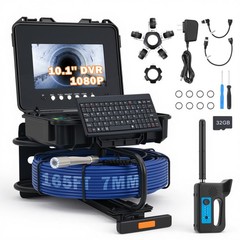 10 in. Self-Leveling Sewer Camera w 165 ft/50 m Cable Wheels Handle Locator IP68