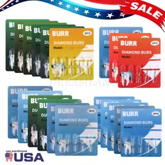 100 Pzas Dental Fresas Dentales de Diamante FG 1.6MM Mezclado 20 Tamaño