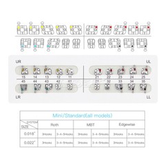 10X Dental Orthodontic Brackets Mini/Standard MBT/Edgewise/Roth 022/018 Hook 345
