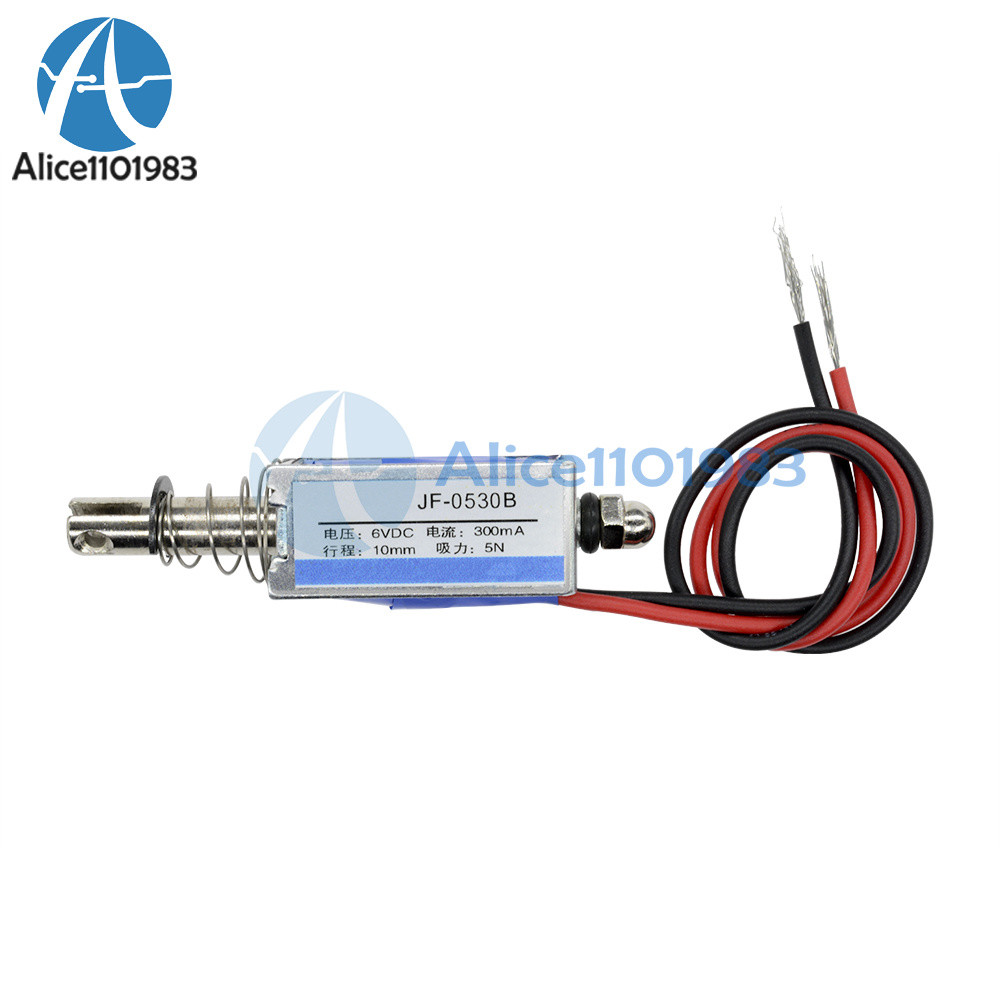 DC6V 300mA 5N/10mm JF-0530B Pull-Push-Type DC Solenoid Electromagnet