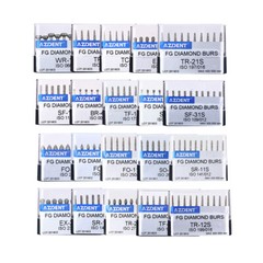 10pc AZDENT Dental Diamond Polishing Burs Friction Grip for High Speed Handpiece