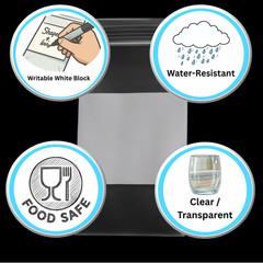 1000 Clear 4 Mil Reclosable Plastic Poly Bags Top Seal 6″ x 9″ with White Block