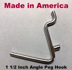 (50 PACK) Angle 1 1/2″ Metal Peg Garage Hanger Hooks. 1/8 to 1/4 Inch Pegboard
