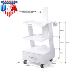 Medical Dental Lab Trolley Cart Intraoral Scanner Mobile Cart Clinic Laptop Rack
