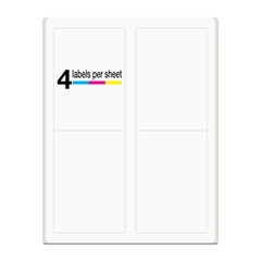 2000 Labels 3.5×5 Rounded Corner Self Adhesive 4 Labels Per Sheet PACKZON