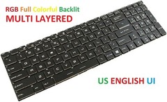 Keyboard for MSI MS-16P5 MS-16P6 MS-1675 MS-16K2 MS-16K4 US English RGB Backlit#