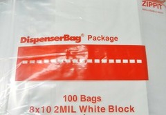 100 Reloc Zippit Bags 8×10 White Block 2mil Zip Seal Reclosable Writeable 8x 10″