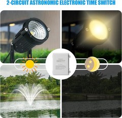 Electronic Timer Switch 2-Circuit Astronomic 30Amp IP65 Waterproof 120-277 VAC