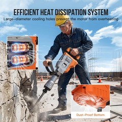 1700W Electric Demolition rotary hammer – 1900 BPM, 60J Impact Energy, Heavy-Du