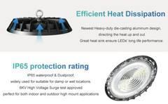 6 Pcs 300W UFO Led High Bay Light 5000K Industrial Warehouse Commercial Lights