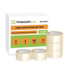2″ x 55 Yards (165 ft) Carton Box Sealing Packaging Packing Tape 2 Mil 72 Rolls