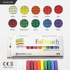 HAGOROMO Fulltouch Color Chalk Non-Toxic – [12 Pcs/10 Color Mix] 1 Box,