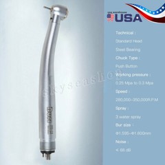 BURR LED Dental Turbina Fiber Optic High Speed E-generator Handpiece 4 Holes cz