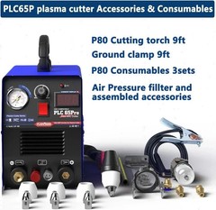 PLC65Pro 110V/220V 65A Plasma Cutter Machine Pilot Arc IGBT Inverter LED Display