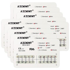10 Kits AZDENT Dental Orthodontic Metal Bracket Braces Mini Roth .018 Hooks 345