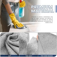 Whkvnng 75 Pack Microfiber Cleaning Cloth Roll,Reusable 10×10 inches, Grey