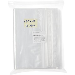 13” X 18” 2 Mil Clear Resealable Zip Plastic Poly Bags (100 Count) Brand New