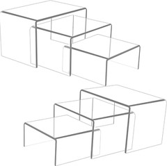 6 Pcs Acrylic Risers for Display, Acrylic Display Riser, Clear Display Stands fo