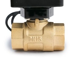 U.S. Solid Motorized Ball Valve with Indicator Lights 1/2 in Brass 9-36V N/O