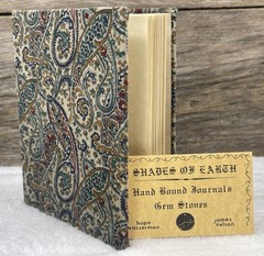 VTG 1979 Hand Bound Journal 4.5×6 Shades Of Earth Paisley Artist Made Signed