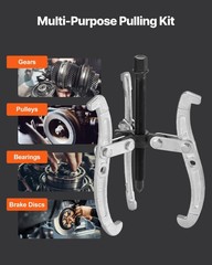 Gear Puller Set, 3 in/4 in/6 in/8 in 3 Jaw Bearing Puller with Reversible Jaws,