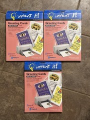 3 – Invent It Greeting Cards Matte 1/4 Fold Inkjet Paper Kit (25 Cards Each) NEW