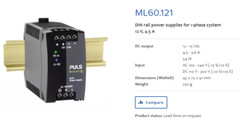 Puls Ml60.121 Dc Power Supply,Plastic,12 To 15Vdc,54W