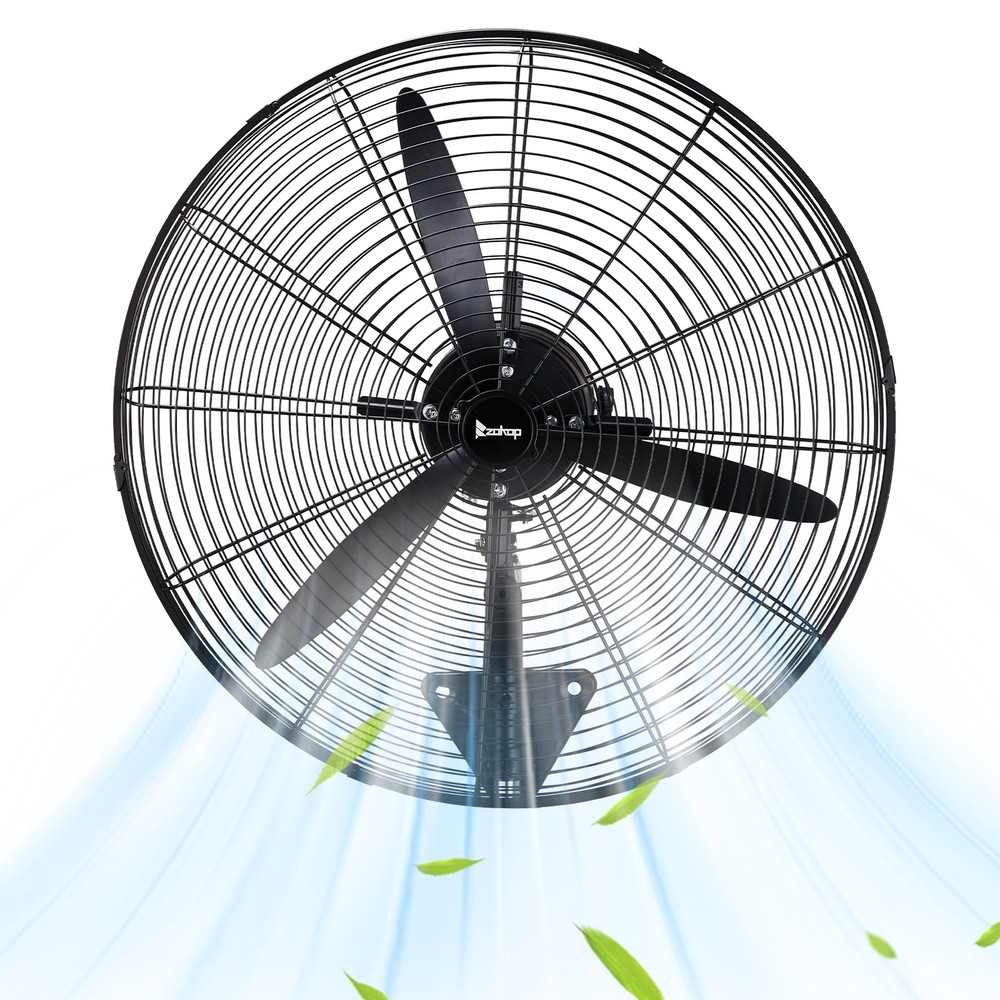 20” Industrial Wall Mount Fan Oscillating, 4-Speed High Velocity Max. 4963 CFM