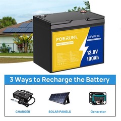 12V 100Ah LiFePO4 Lithium Battery 8000+ Deep Cycle For RV Marine Solar Off-grid